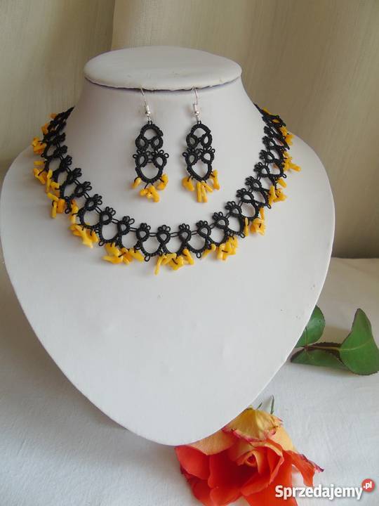 Biżuteria Frywolitkowa Naszyjniki Wiśniowa