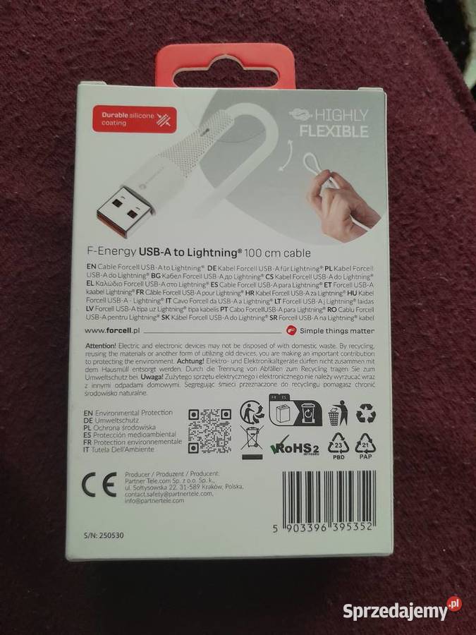 Kabel Forcell FEnergy USBC do Lightning 12W 100