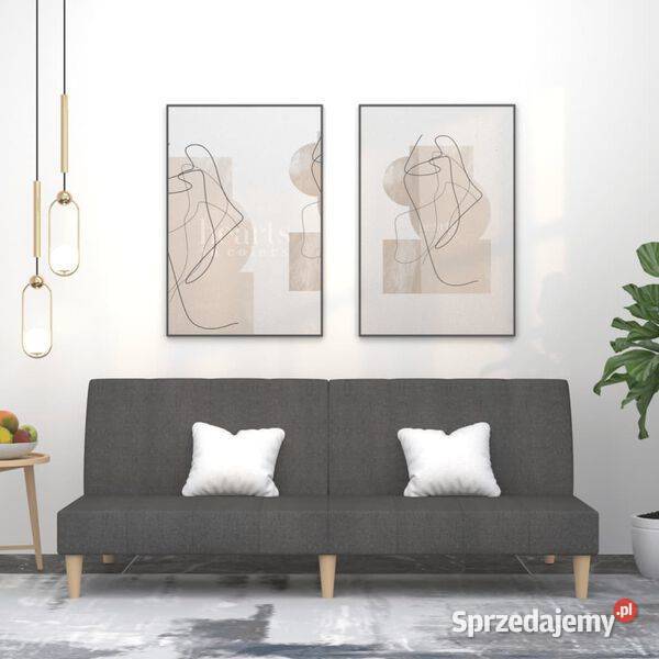 vidaXL 2osobowa kanapa rozkładana ciemnoszara Sofy i kanapy Warszawa