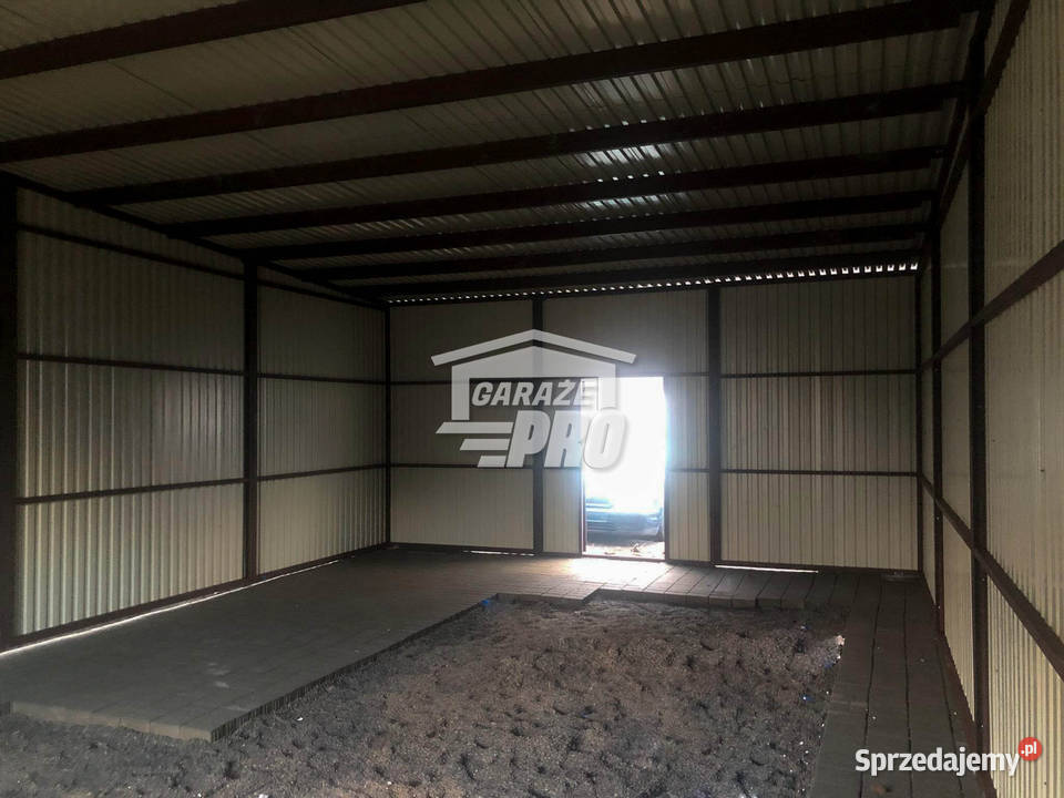Hala Garaz blaszany 6x7 Brama dwuskrzydłowa