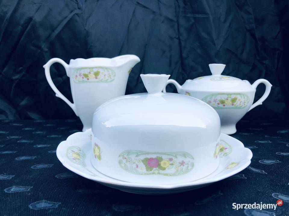 Ćmielów porcelana maselnica cukierniczka Łowicz