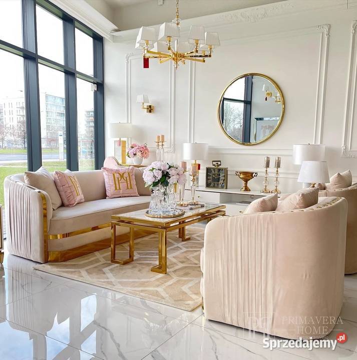 Elegancka sofa plisowana nowojorska w kolorze