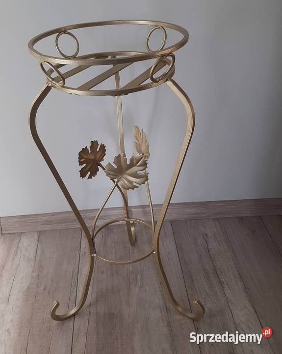 Kwietnik metalowy złoty Chorzów sprzedam