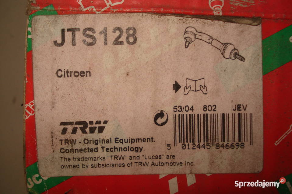 Drążek skrętny łącznikowy TRW JTS 128 Citroen BX Tumiany