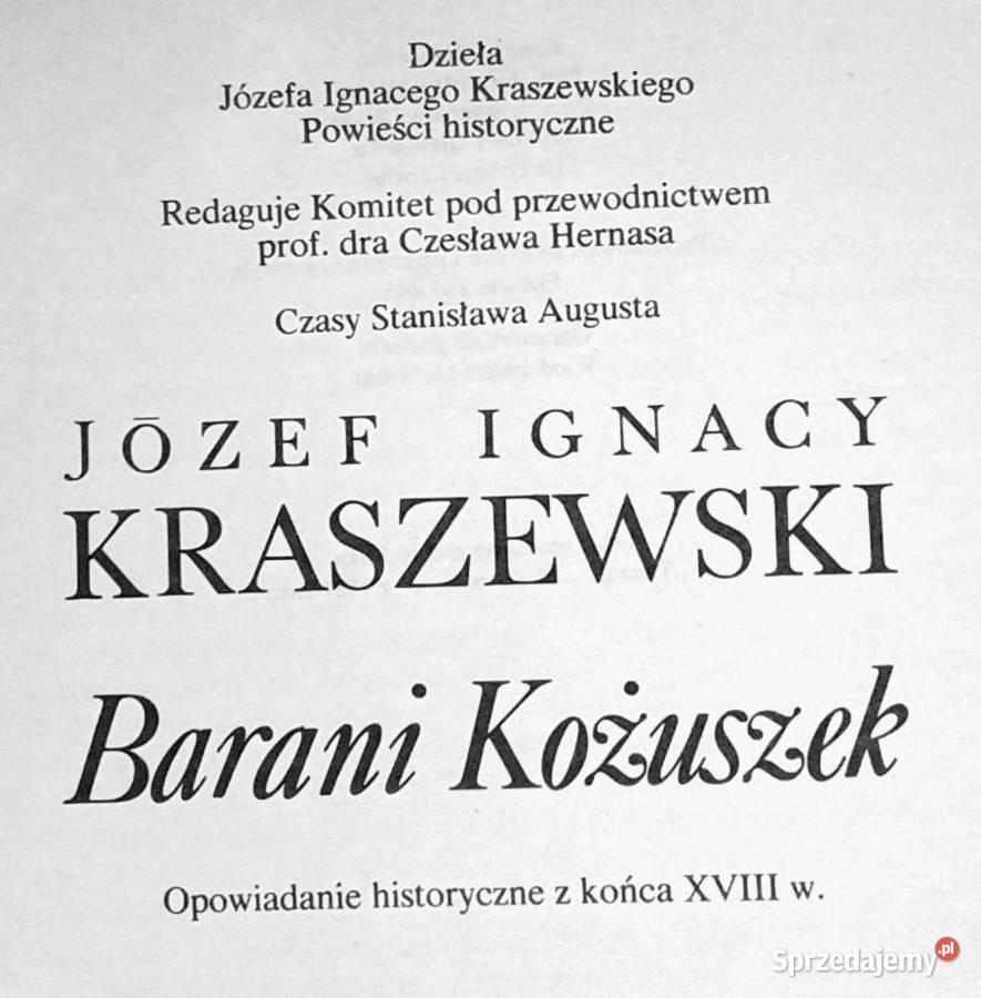 Barani Kożuszek Józef Ignacy Kraszewski