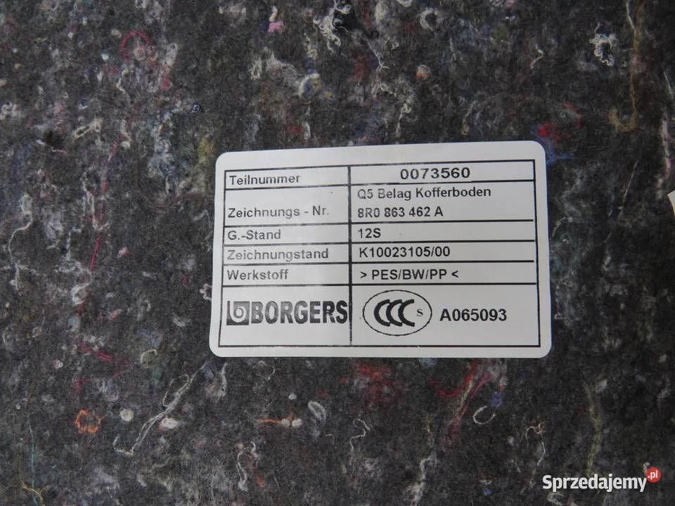 WYKŁADZINA PODŁOGA BAGAŻNIKA AUDI Q5 8R lubelskie