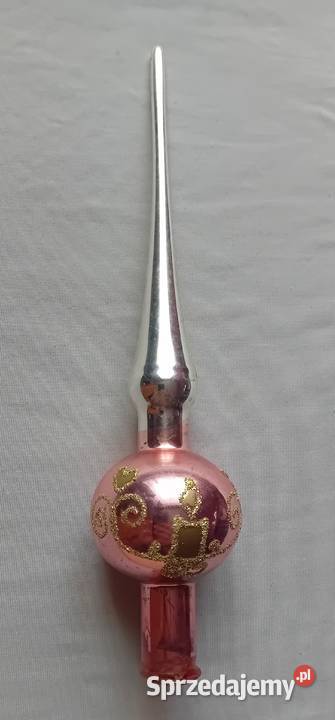 Szpic na choinkę zdobiony szklanym brokatem 27 Porcelana i szkło Koźminek