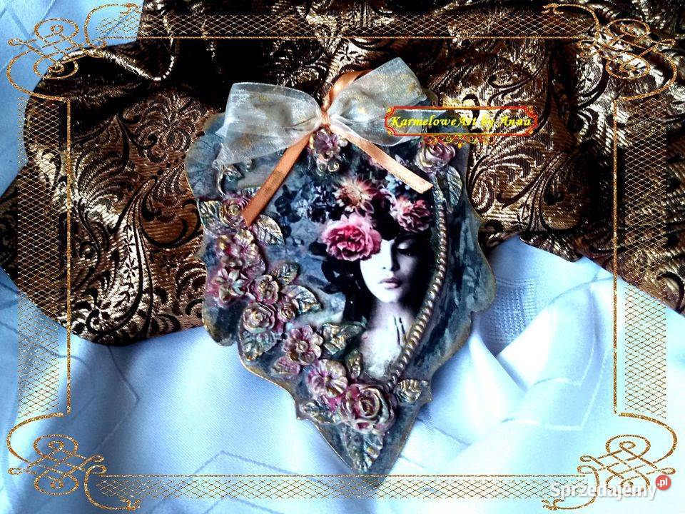 Obrazek zawieszka ozdoba decoupage rękodzieło