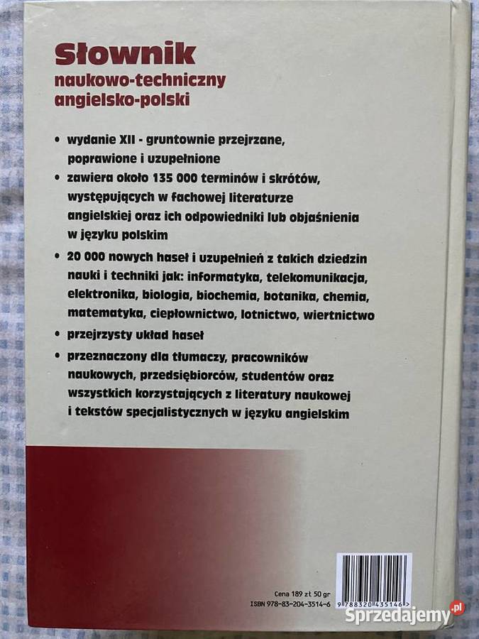 SŁOWNIK NAUKOWOTECHNICZNY ANGIELSKOPOLSKI encyklopedie, słowniki, leksykony Kraków