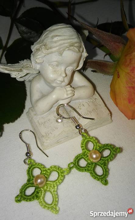 Kolczyki Frywolitkowe Wiśniowa