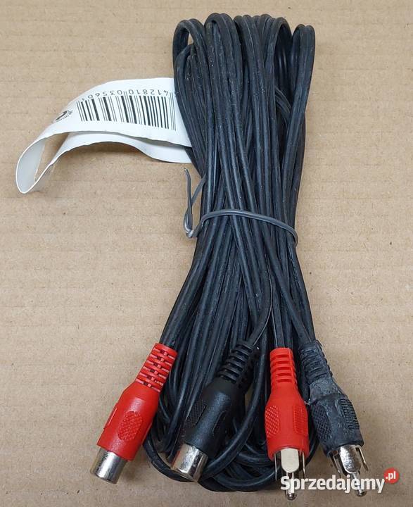 KABEL ZŁĄCZE 2X RCA MĘSKI NA 2X RCA ŻEŃSKIE