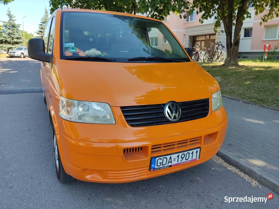 Long VW T5 r2007 poj 19tdi 9osob3 rzędy siedzeń radio / CD Volkswagen Elbląg sprzedam
