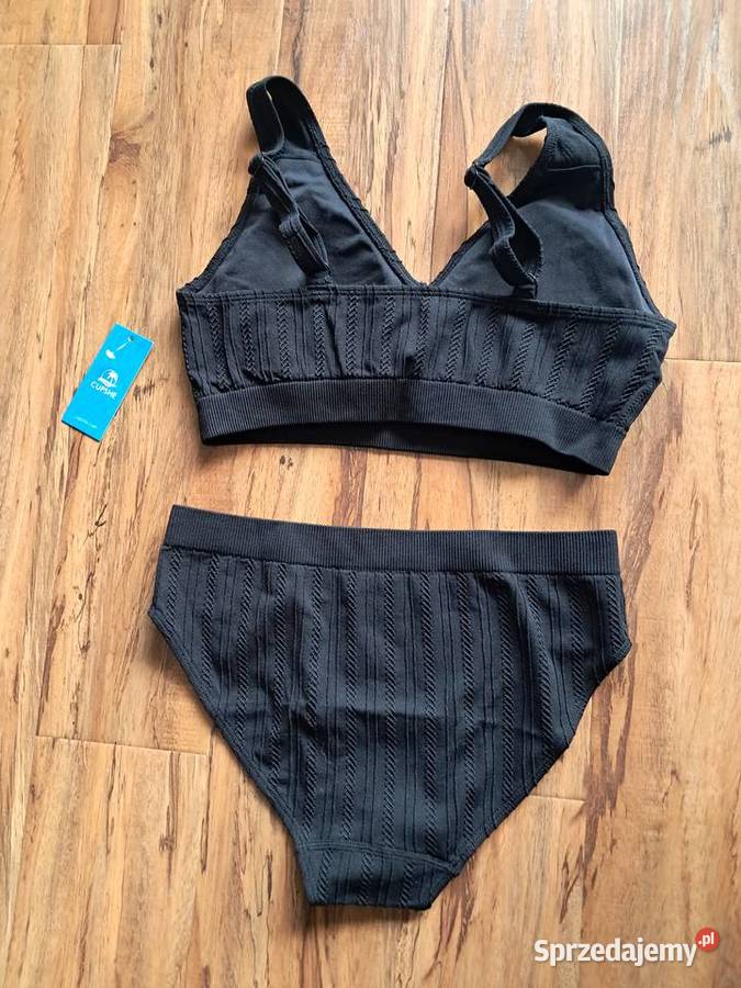 nowy czarny dwuczęściowy strój kąpielowy cupshe