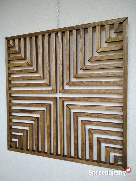 3D obraz z drewna ażurowy dekoracja kolor dąb 70