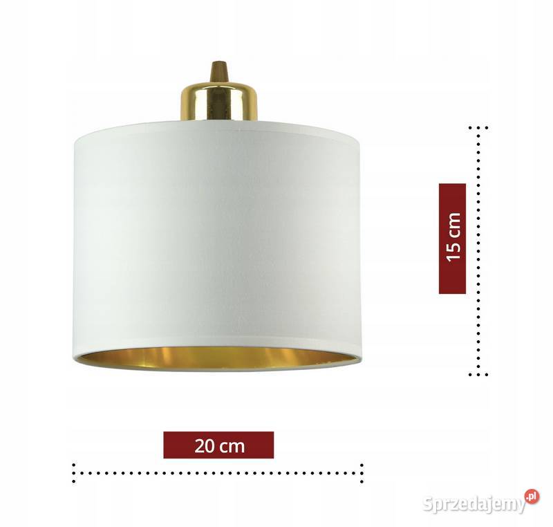 Lampa Wisząca Żyrandol Abażury Biała Złota LED Choroszcz