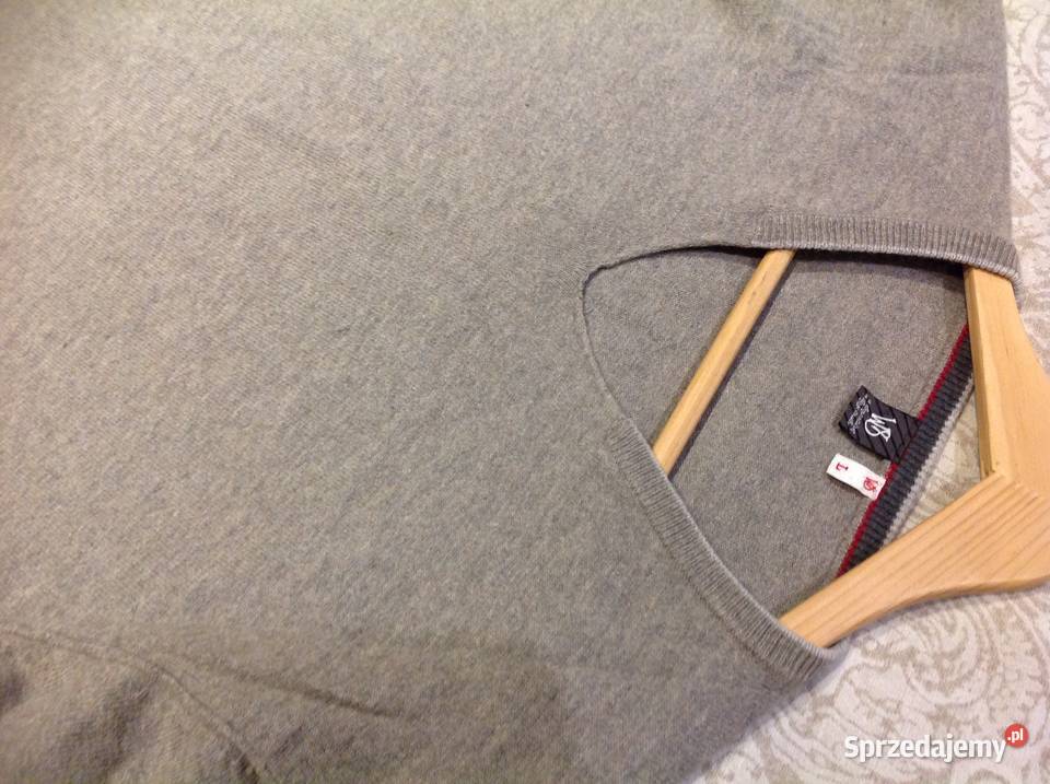 Sweter Męski WHITE STUFF L szary Angora 10 Nowa Sól