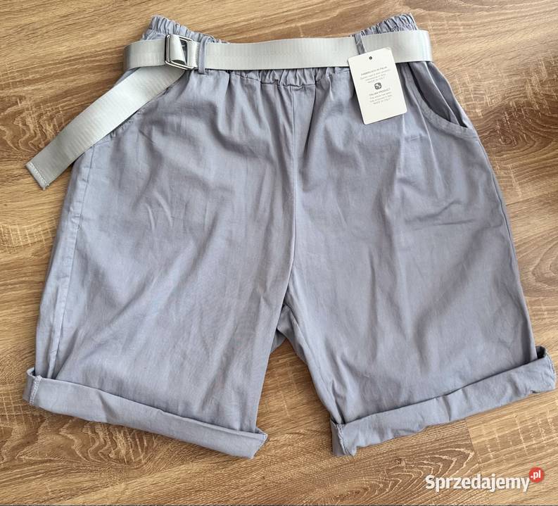 Szare szorty z paskiem Made in Italy mazowieckie