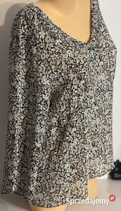 Bluzka Liz Claiborne w kwiaty zwiewna rękawy 34 sprzedam