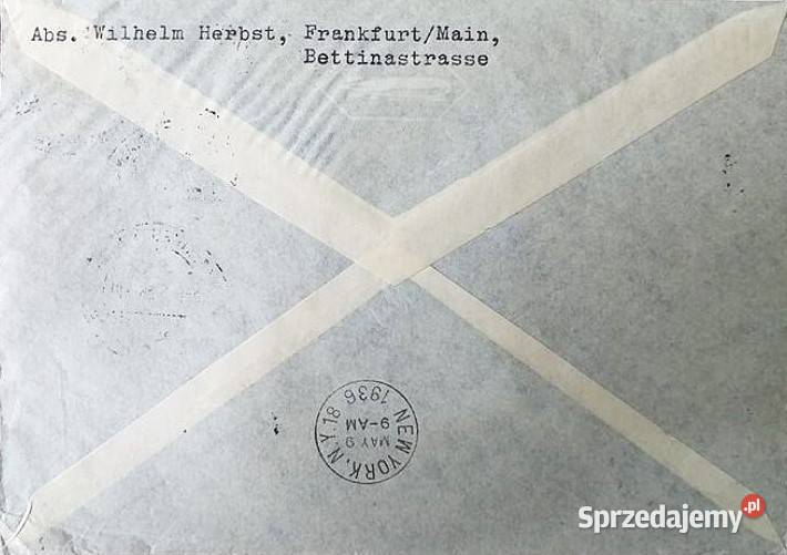 NIEMCY 1936ZEPPELINlot do Nowego Jorku wysyłka Filatelistyka Człuchów