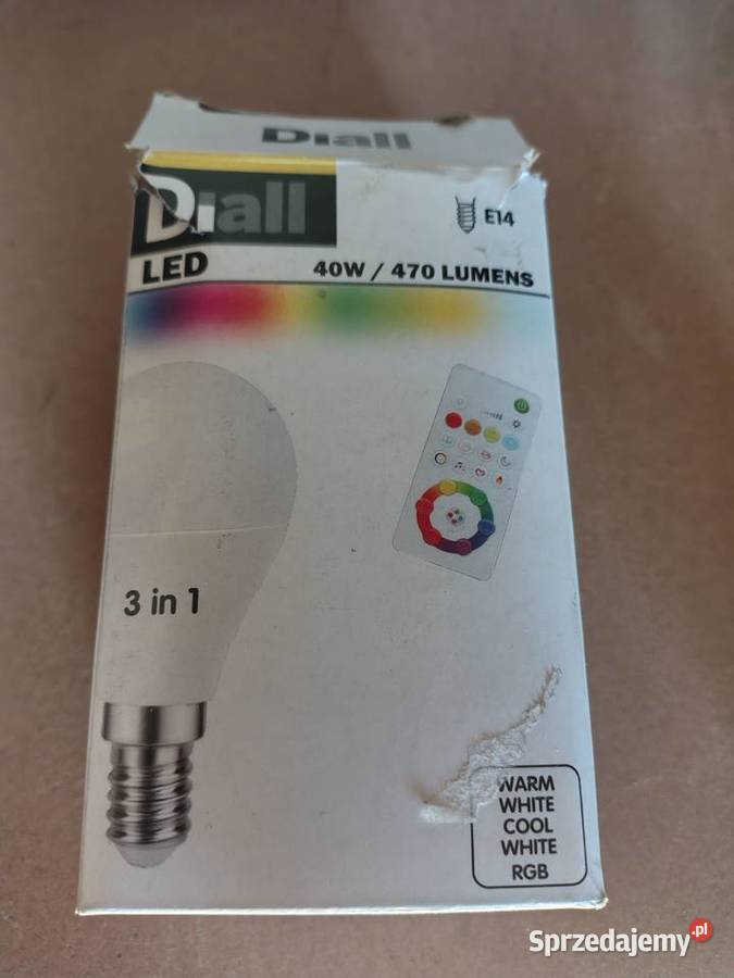 Żarówka LED Diall B22 40W zimna biel RGB i śląskie Zawiercie sprzedam