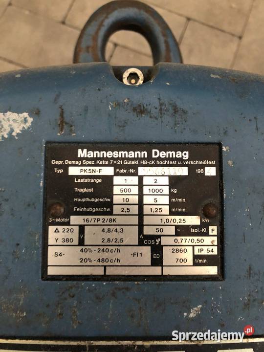 Wyciąg łańcuchowy DEMAG 1000 Bolesławiec