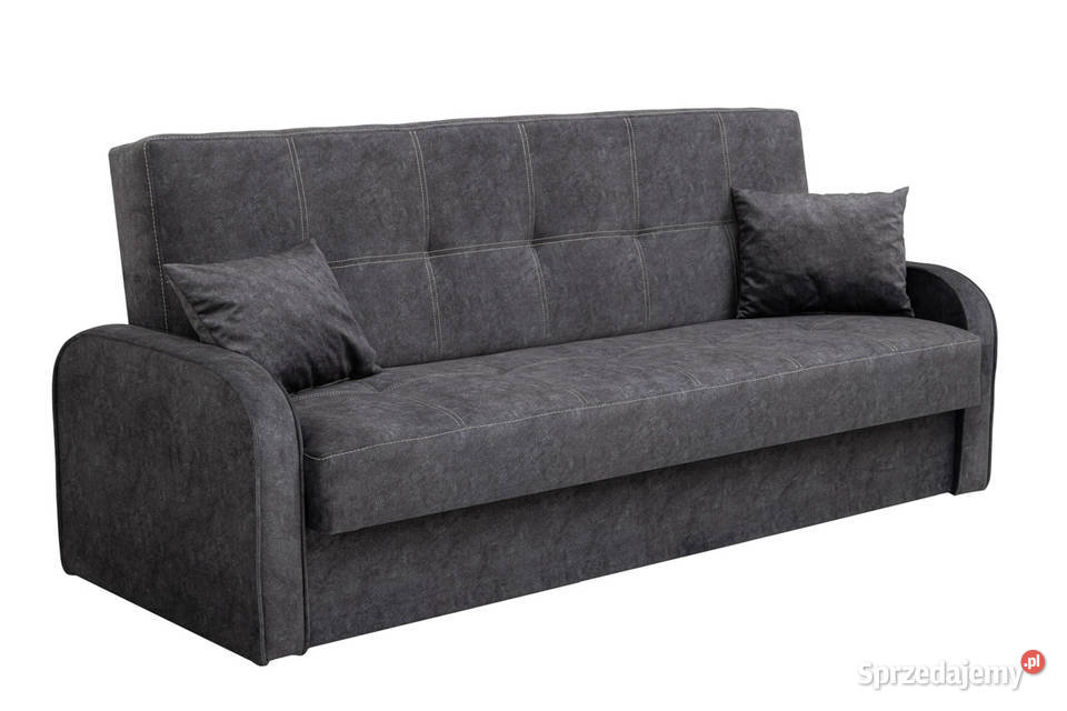 Wersalka Tapicerowana Ciemnoszara Nowoczesna 215cm Sofy i kanapy Nowa Dęba