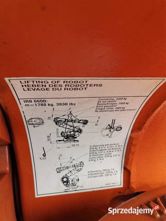 Robot przemysłowy ABB IRB6600 z 2005 udźwig 175 lubuskie