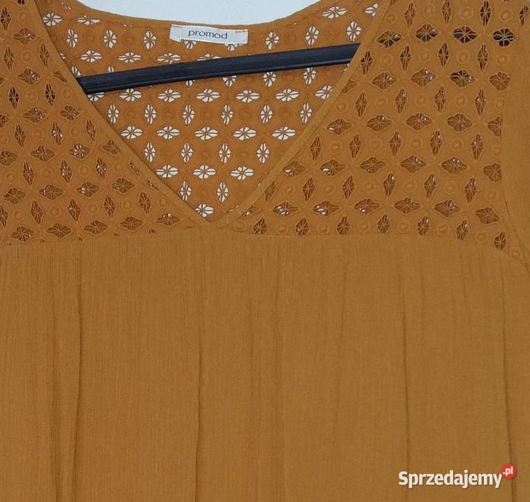 L44 Musztardowa tunika na karczku Promod Gliwice