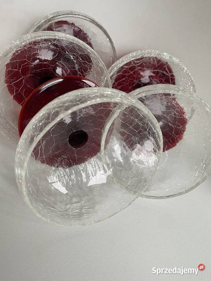 Pucharki deserowe szkło lodowe vintage Toruń sprzedam