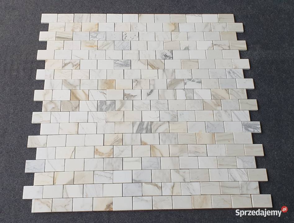 Mozaika marmurowa Bianco Calacatat Gold Bricks dolnośląskie Bielawa