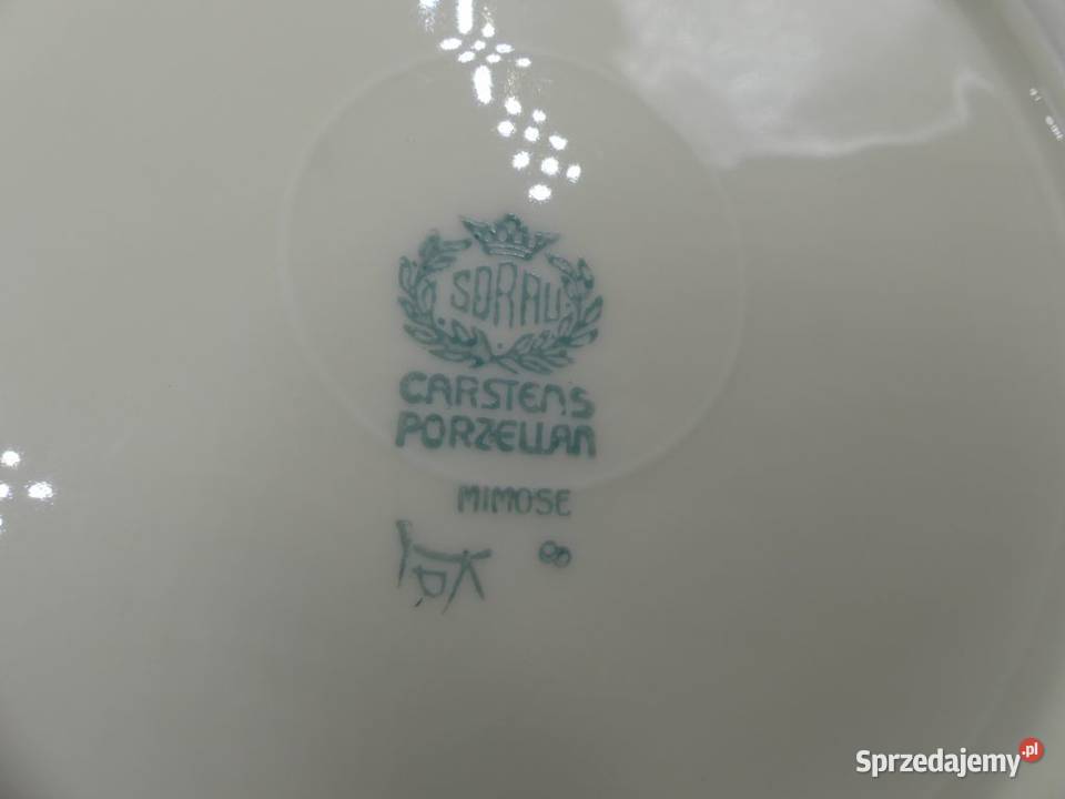 Komplet śniadaniowy Sorau Żary żółte Mimozy Porcelana i szkło wielkopolskie Poznań sprzedam