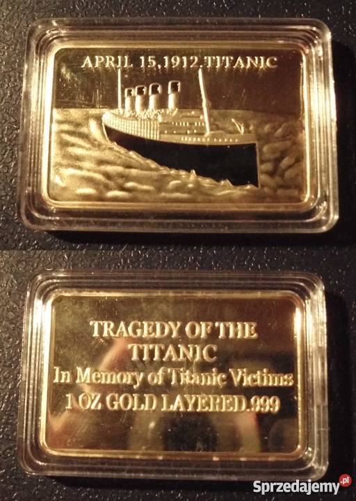 Sztabka TITANIC 1oz gold layered 999 Kraków