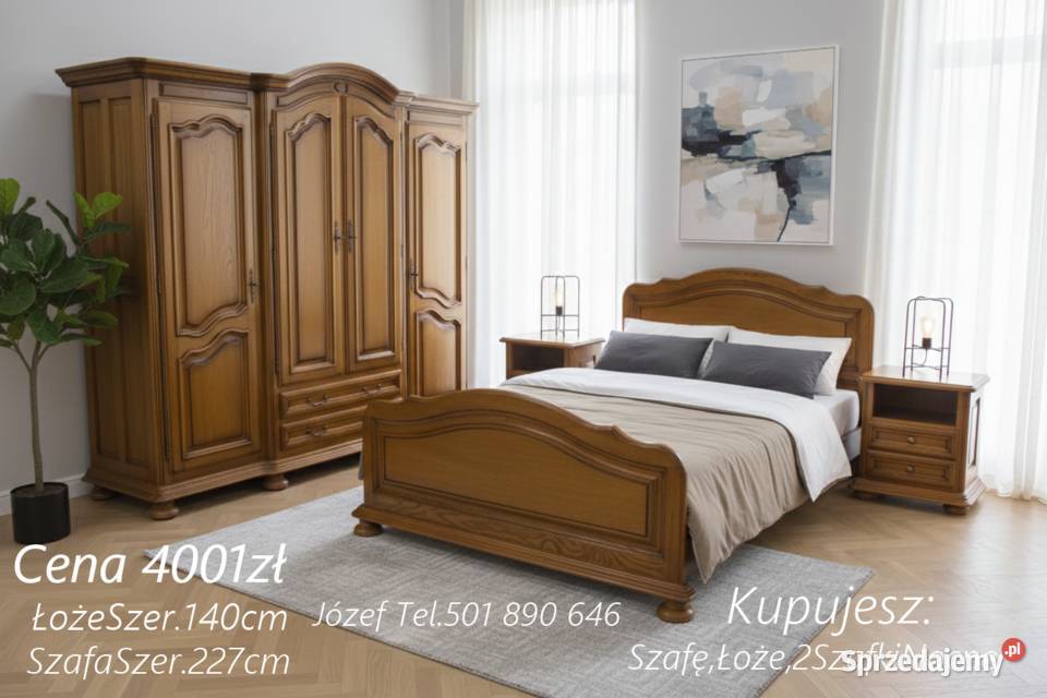 Piękna Sypialnia Dębowa Meble do sypialni Pszczyna sprzedam