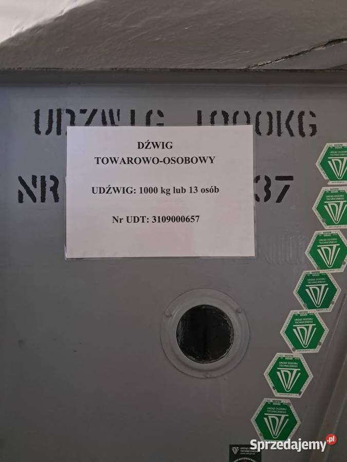 Dźwig towarowo osobowy 1000 ZUD WARSZAWA Magazynowanie Katowice