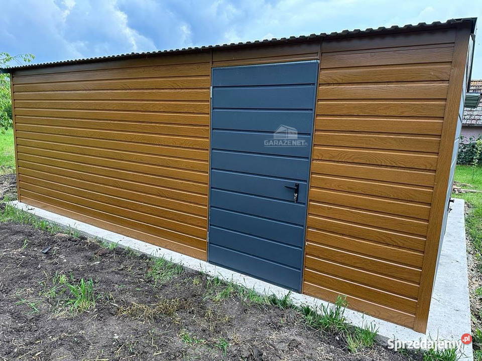GARAŻ BLASZANY 6m x 6m DWUSPAD 2xBRAMA DRZWI Łapanów sprzedam