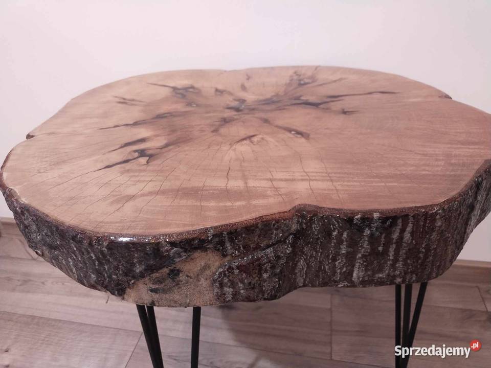 Stolik kawowy plaster drewna zywica duzy Krakow Kraków sprzedam