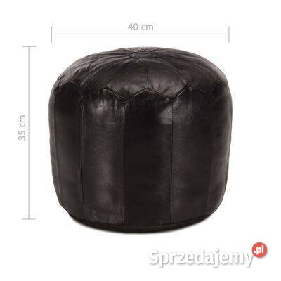 vidaXL Puf czarny 40x35 prawdziwa kozia Pufy i podnóżki Warszawa