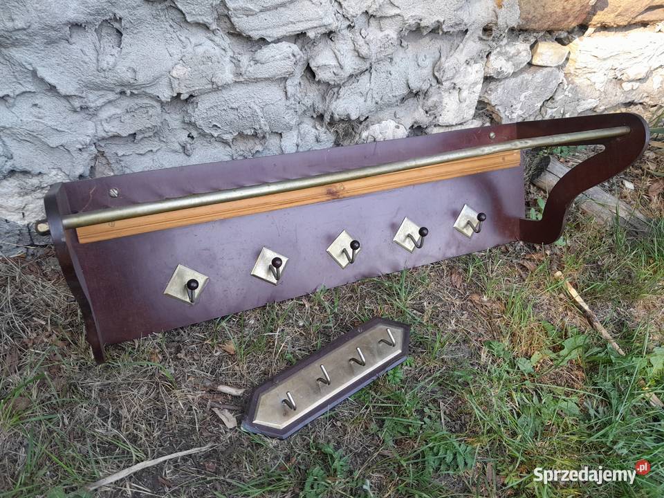 Stara półka i wieszak zabytek PRL retro vintage śląskie