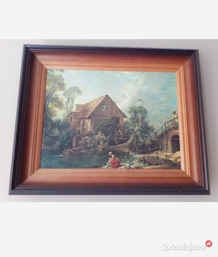 Obraz w drewnianej ramie Dom i młyn wodny pomorskie Tczew