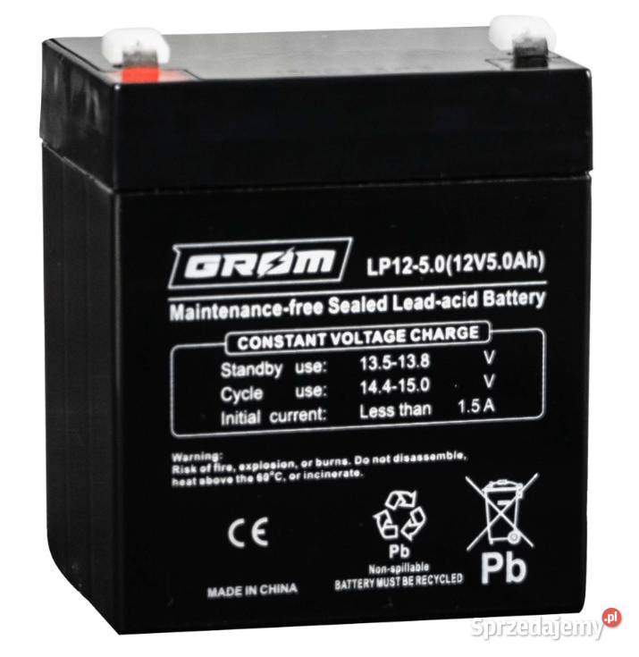 Akumulator żelowy 12V 5Ah GROM LP1250 Kościerzyna sprzedam