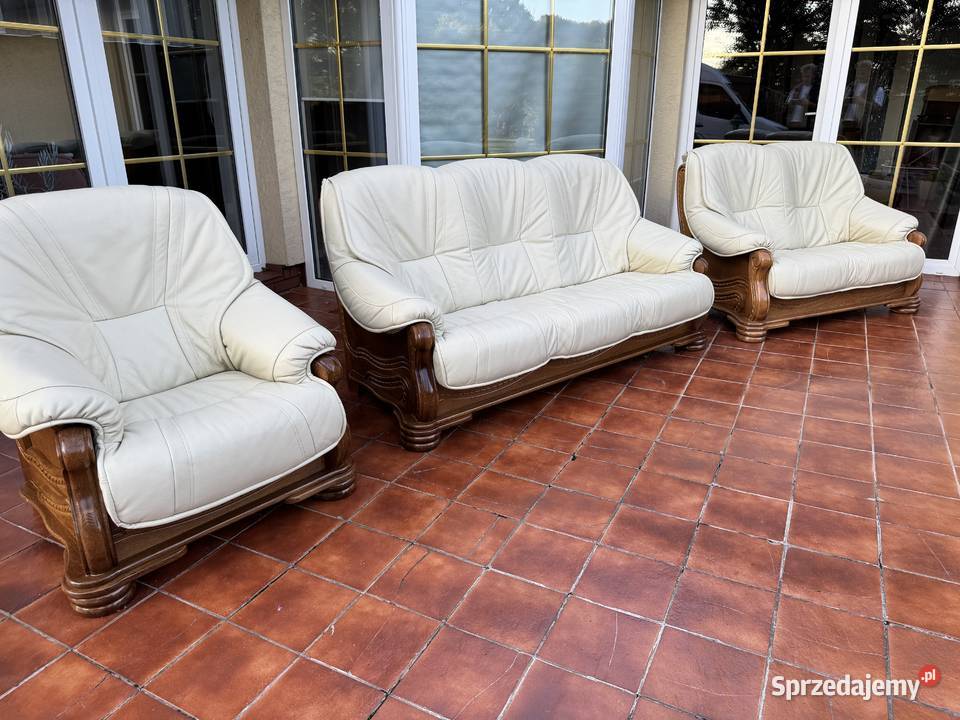 Zestaw mebli skórzanych wypoczynek skóra fotele Sulbiny
