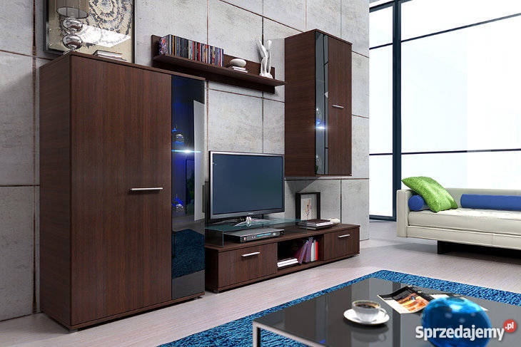 Meblościanka SALSA śliwa dostawa oświetlenie LED Białystok