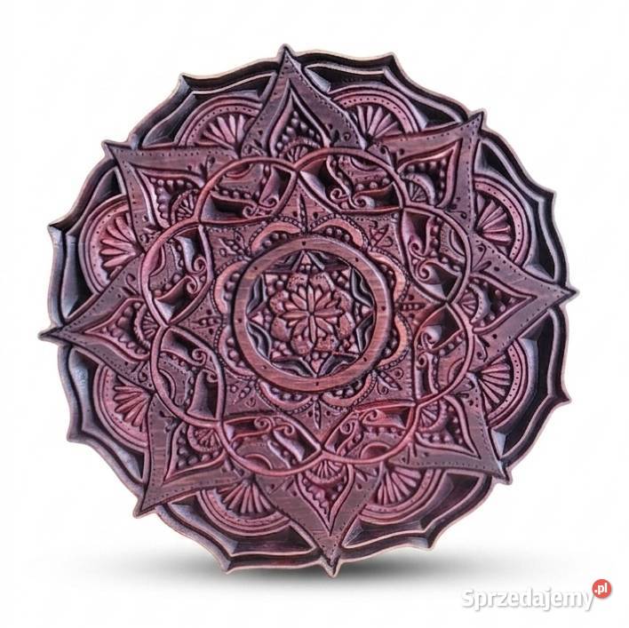 Mandala z drewna panel ścienny 3D obraz boho małopolskie