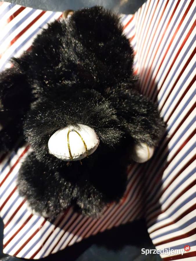 Króliczek futrzany czarny brelok Nowy dolnośląskie Wrocław