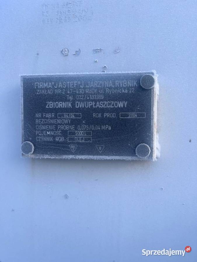 Zbiornik dwupłaszczowy metalowy 5000 litrów małopolskie