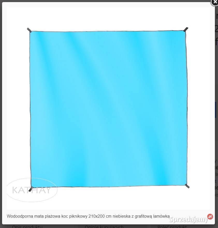 MATA PLAŻOWA prostokątny 210 x 200 Łęczyca