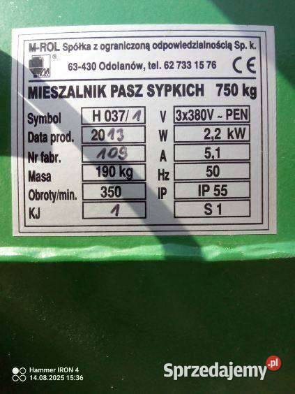 Sprzedam mieszalnik Bejcarka do zboża Rożnowo