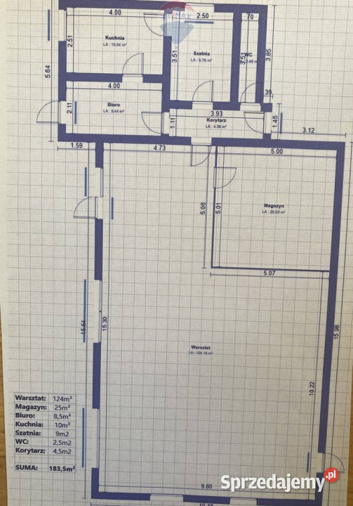 Warsztat albo lokal usługowy trasie E7 Ilość pomieszczeń 5 Nieruchomości