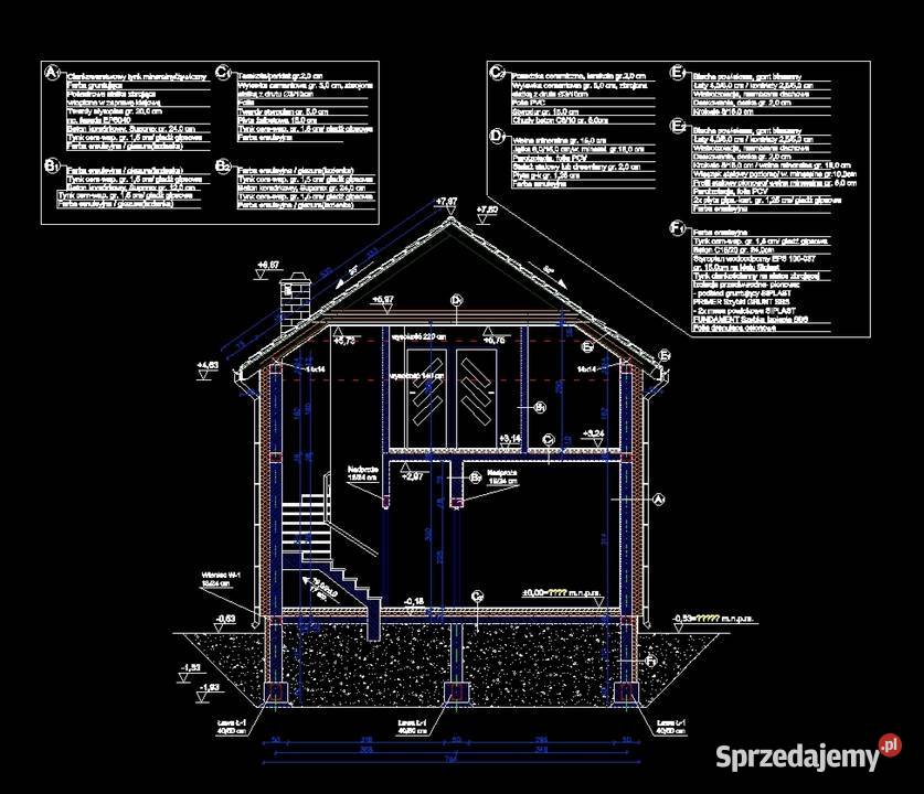 Projekty domów rysunki techniczne CAD