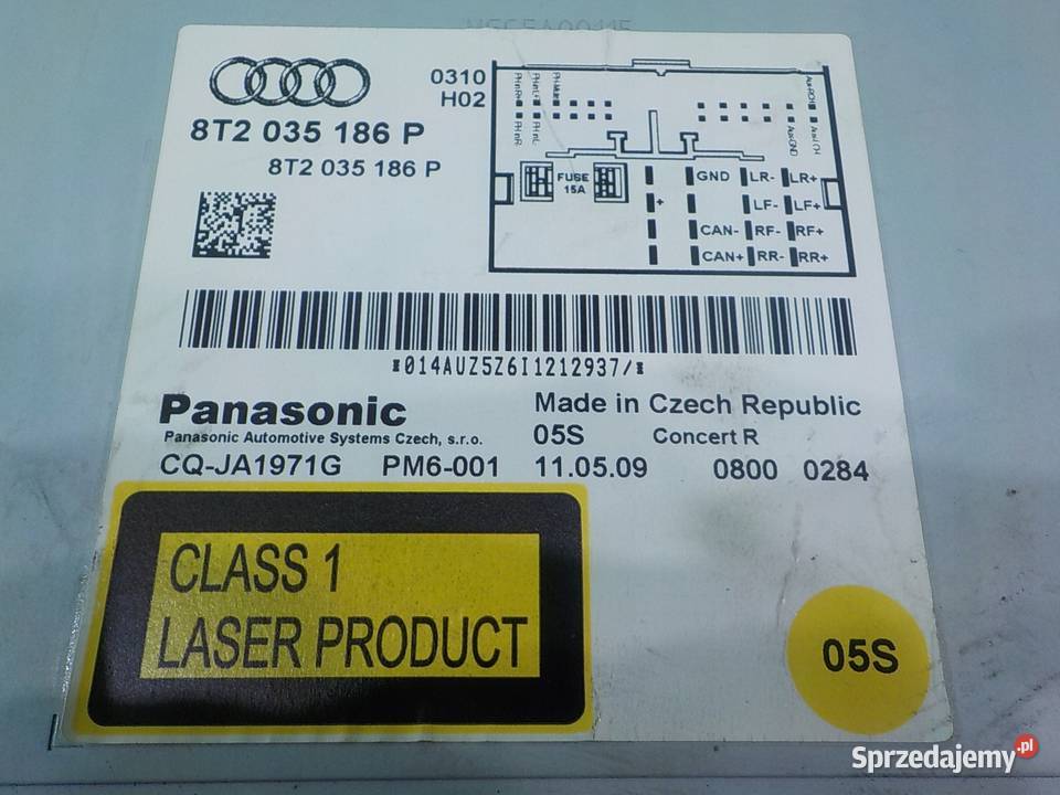 AUDI A5 8T 20 TFSI 09r COUPE 2D radio 8T2035186P